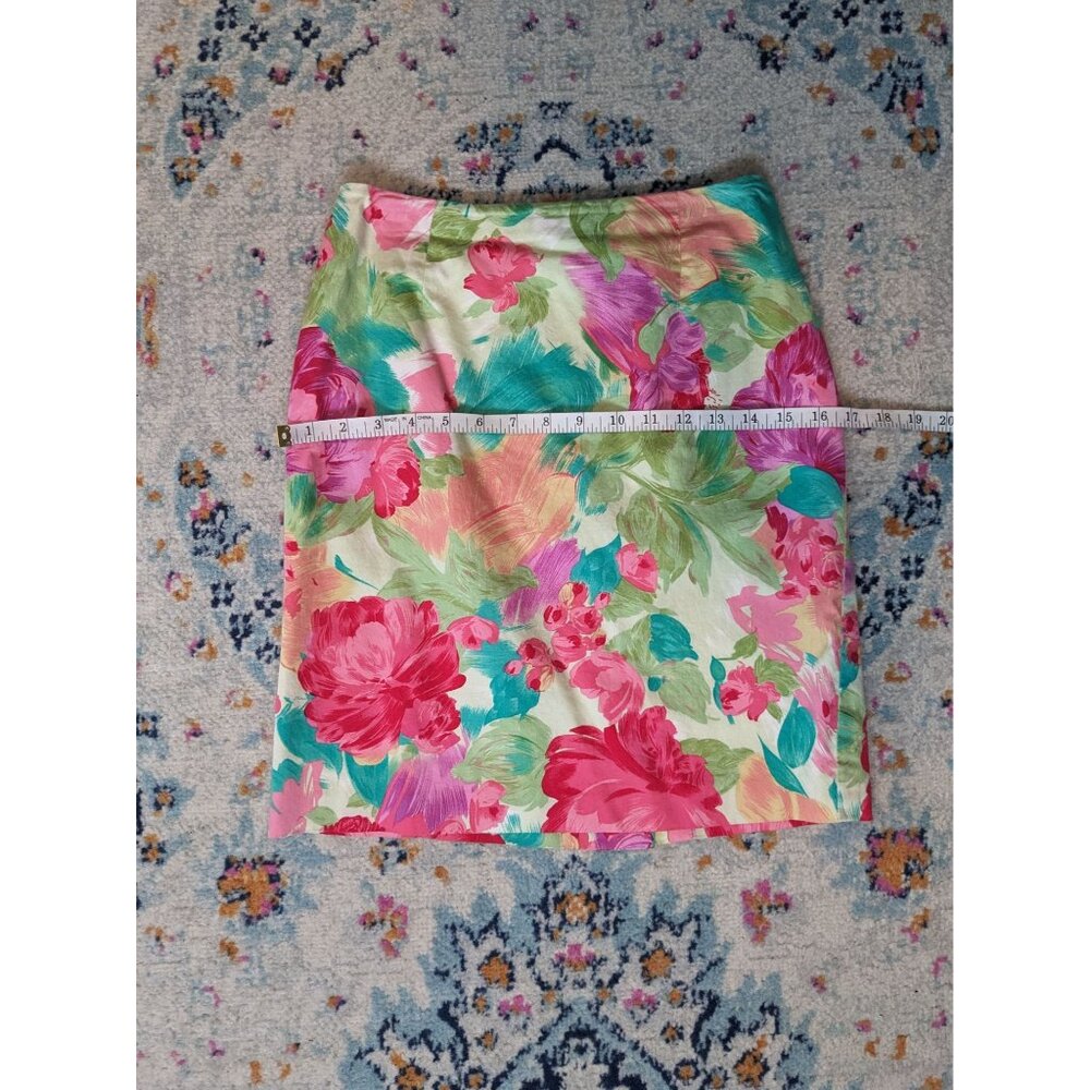 Vintage‎ 90's y2k Talbots Cotton Floral Skirt - 6 - Made in USA - Picture 8 of 9